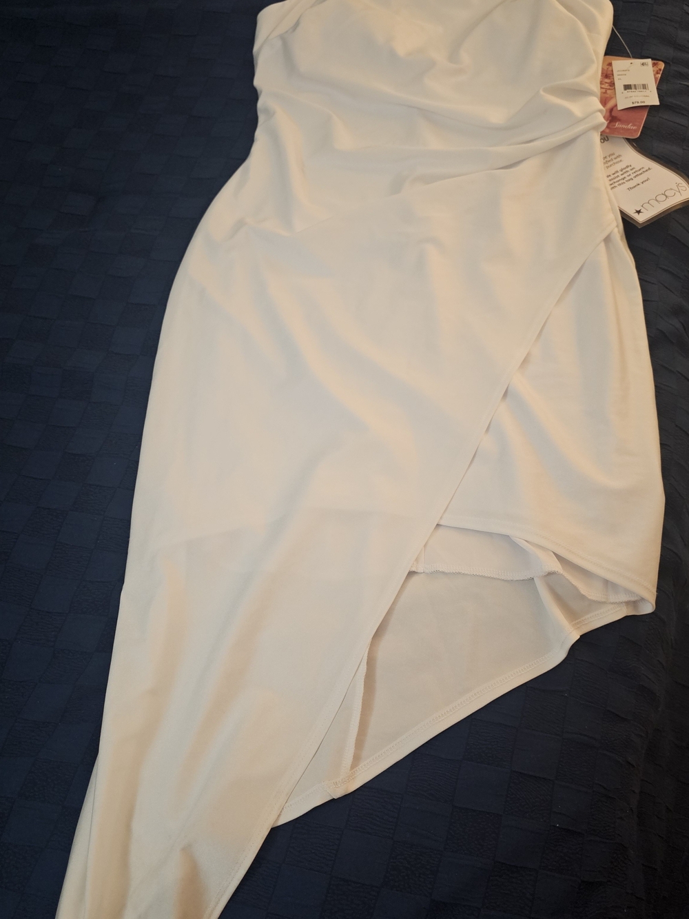 Macy's Cream Asymmetrical Wrap Skirt